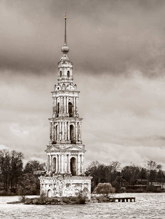 Belltower of submerged St. Nicholas Cathedral